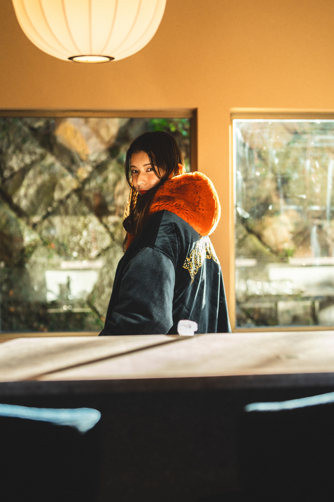 【moyan ecri×StyleReborn】AFRICA REVERSIBLE VELOUR BLOUSON Black Beauty