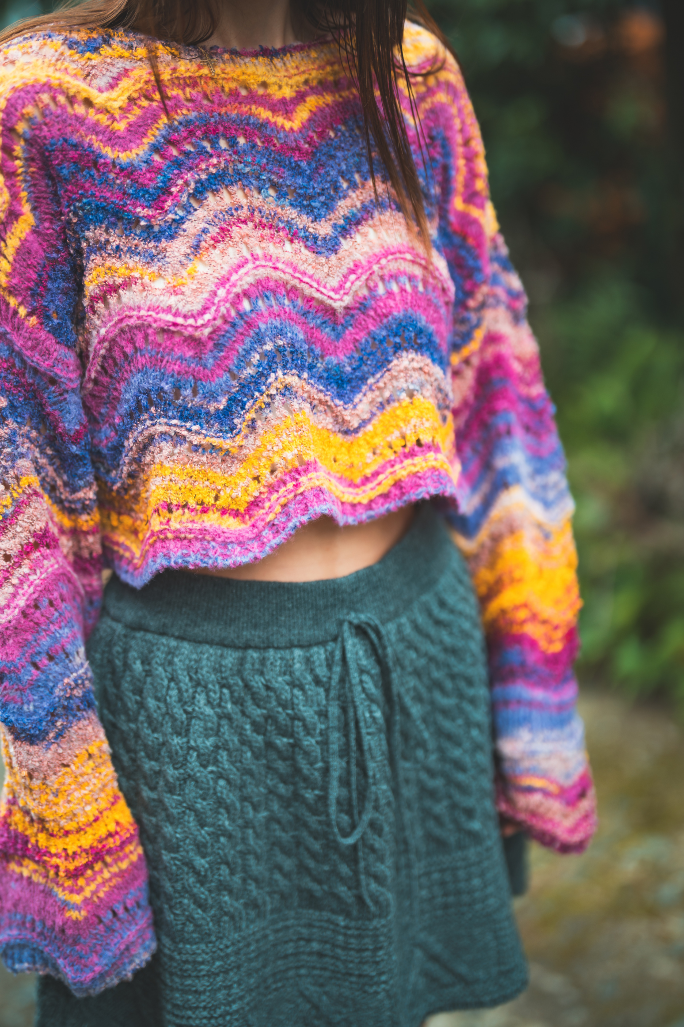 【moyan ecri× StyleReborn】カスリショートニットプルオーバー