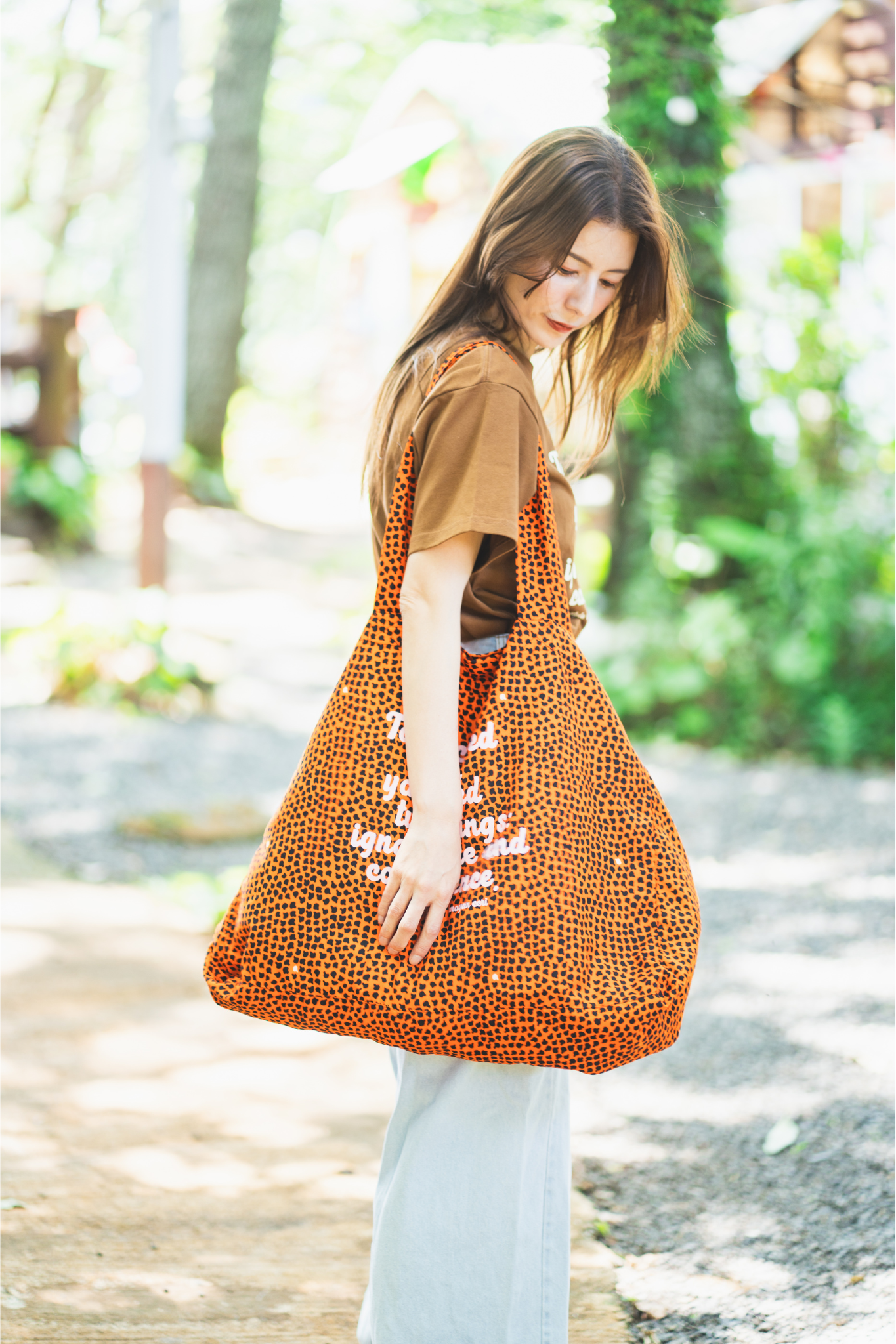 【moyan ecri× StyleReborn】Message Big Tote Bag Cheetah