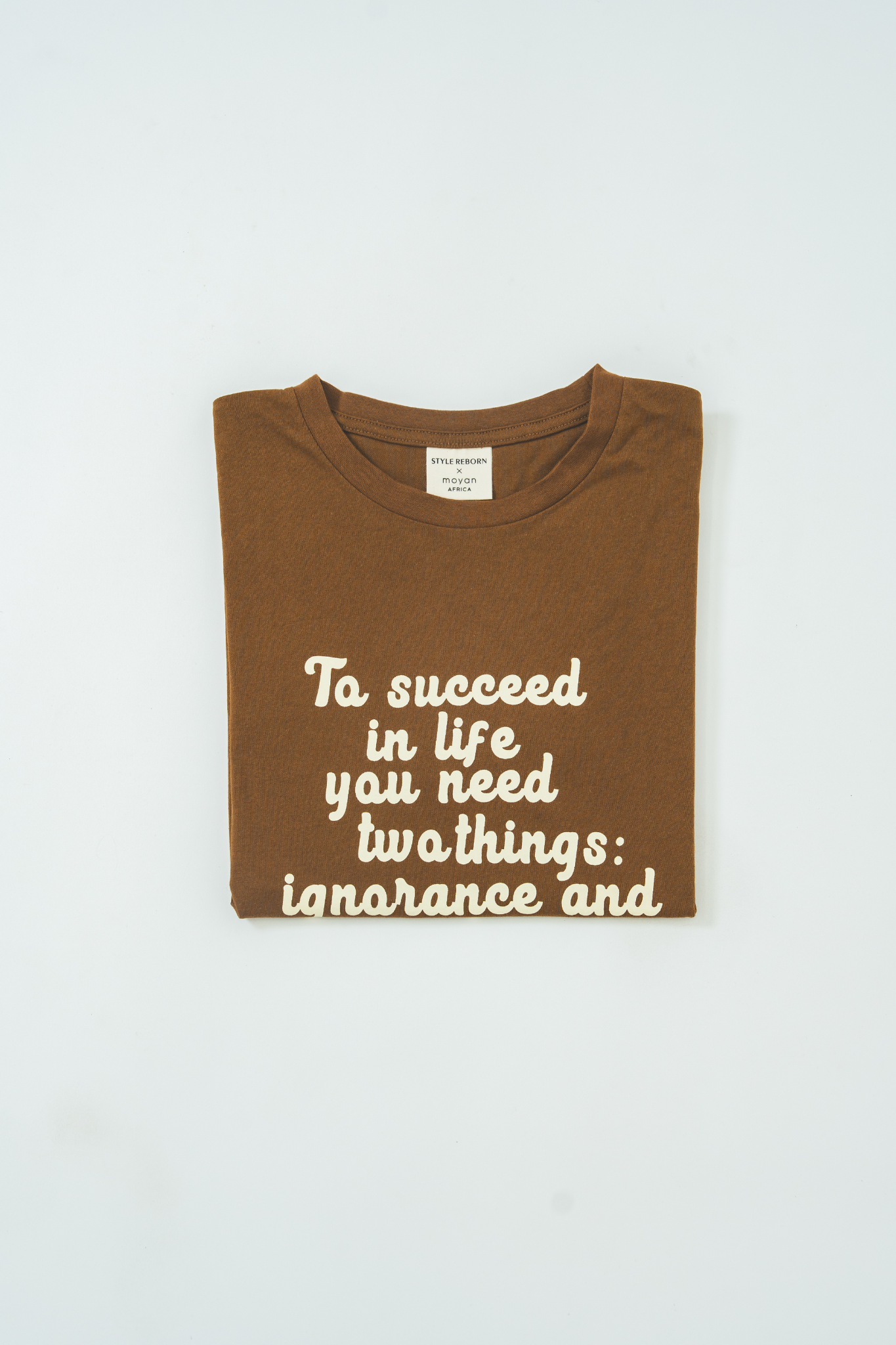 【moyan ecri× StyleReborn】Message T-shirts Brown