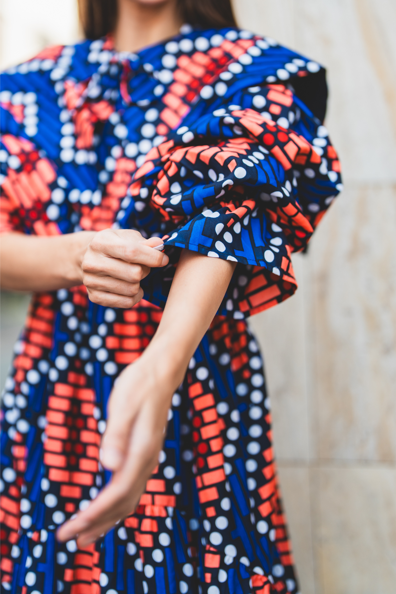 【moyan ecri× StyleReborn】AFRICA付け衿付きボリュームワンピース