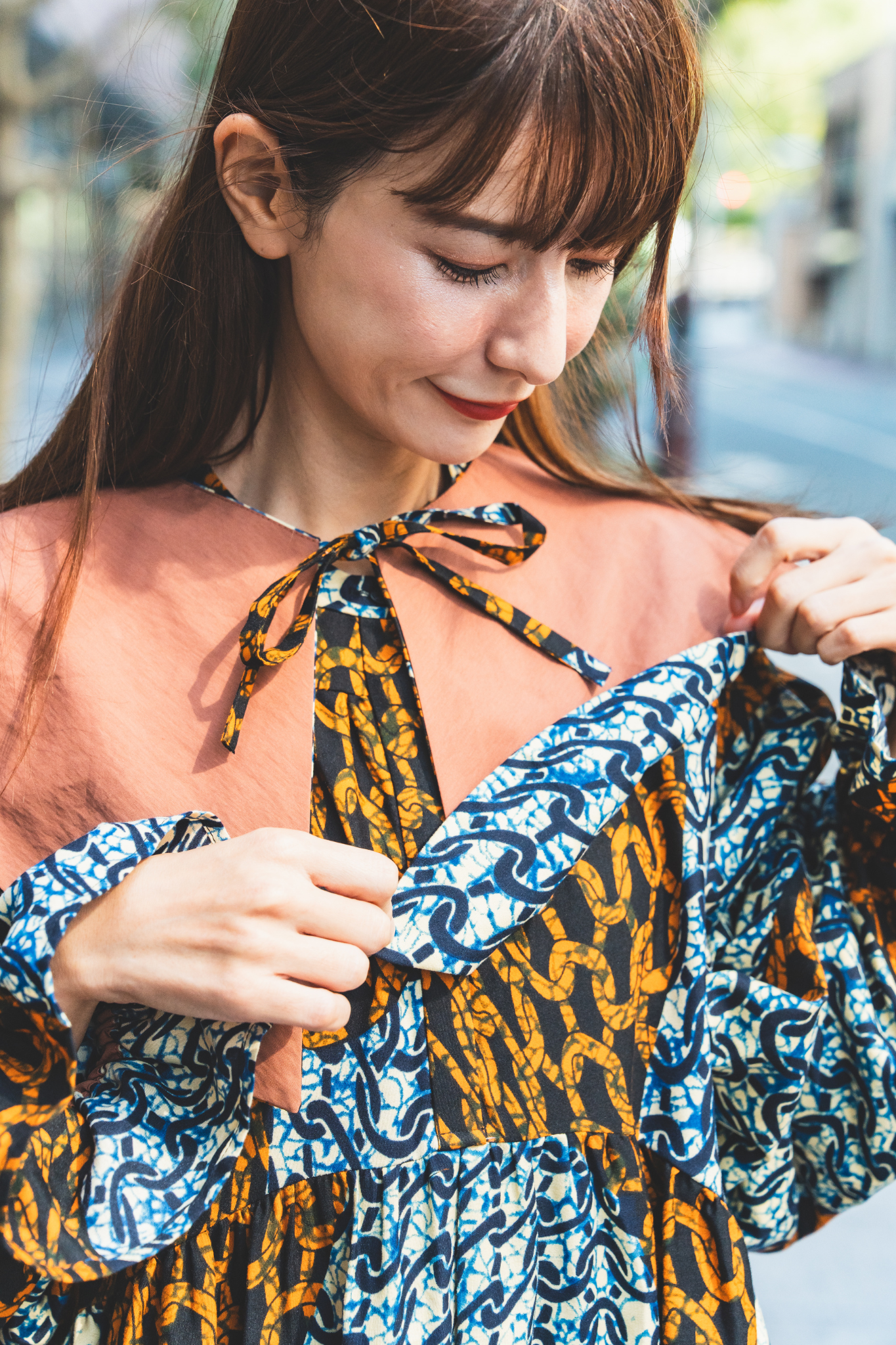 【moyan ecri× StyleReborn】AFRICA付け衿付きボリュームワンピース