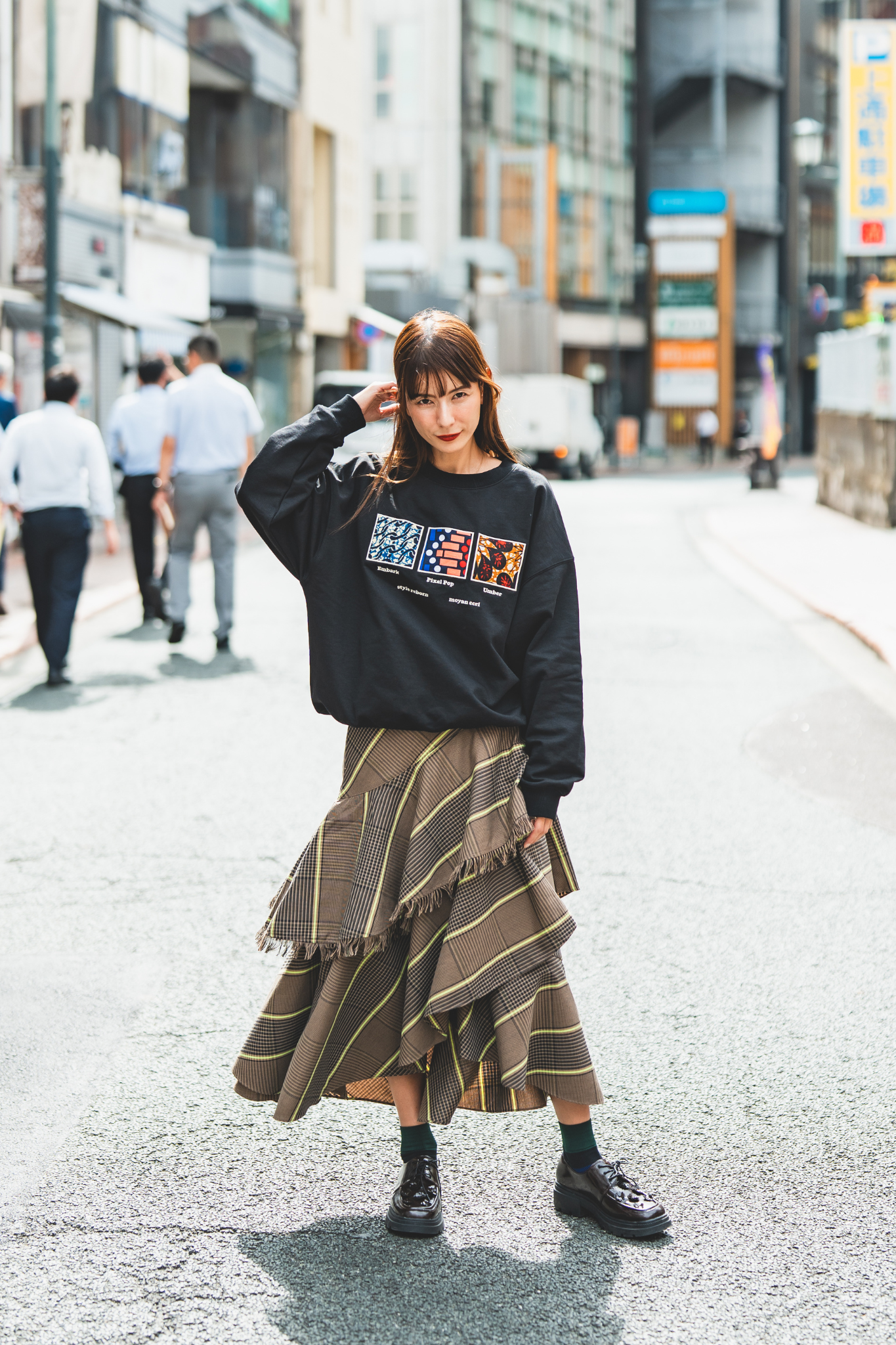 【moyan ecri× StyleReborn】フロントスクエアパッチ刺繍裏毛POJ