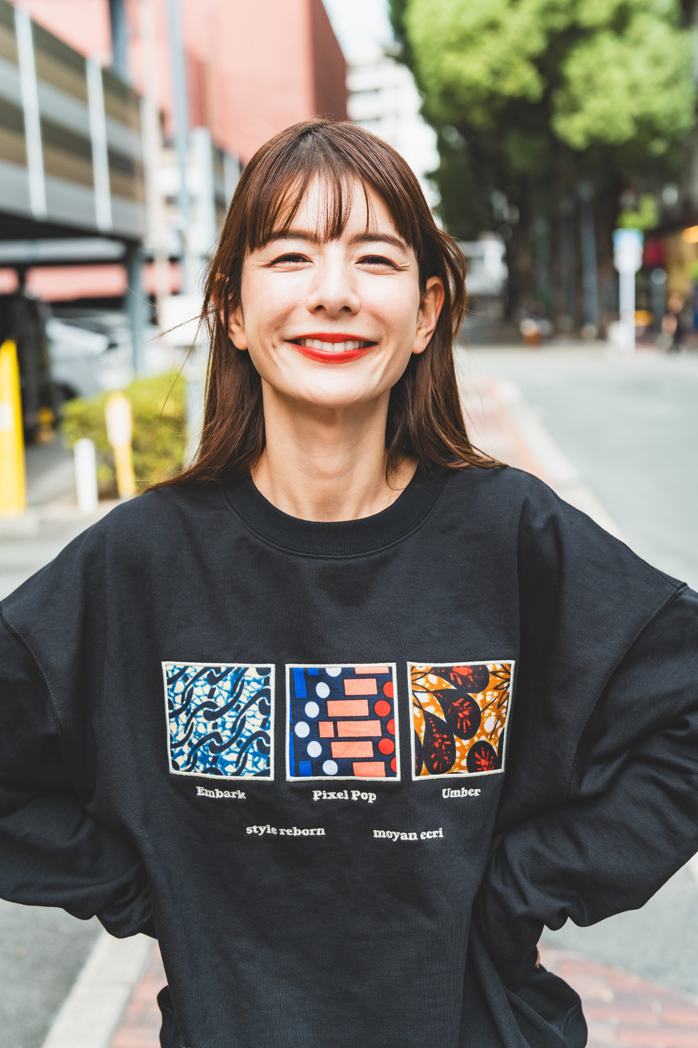 【moyan ecri× StyleReborn】フロントスクエアパッチ刺繍裏毛POJ