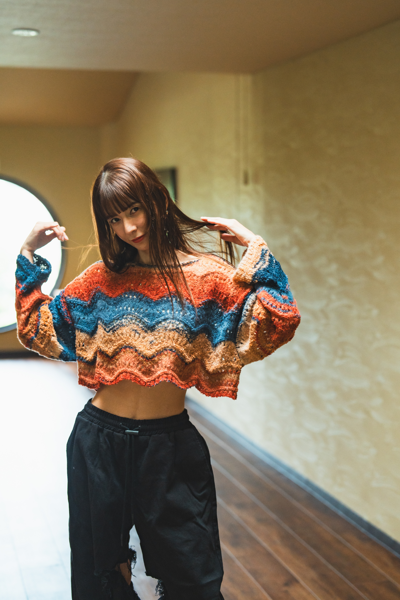 【moyan ecri× StyleReborn】カスリショートニットプルオーバー