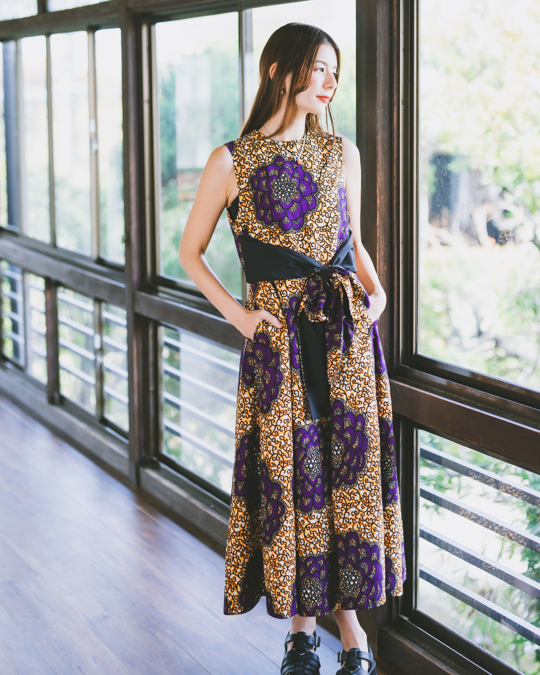 【moyan ecri× StyleReborn】AFRICA BACK OPEN DRESS