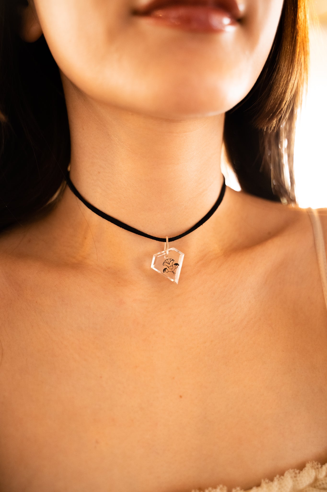 【nanan bijouxxx×StyleReborn】Symbol On Crystal Necklace PU×Silver