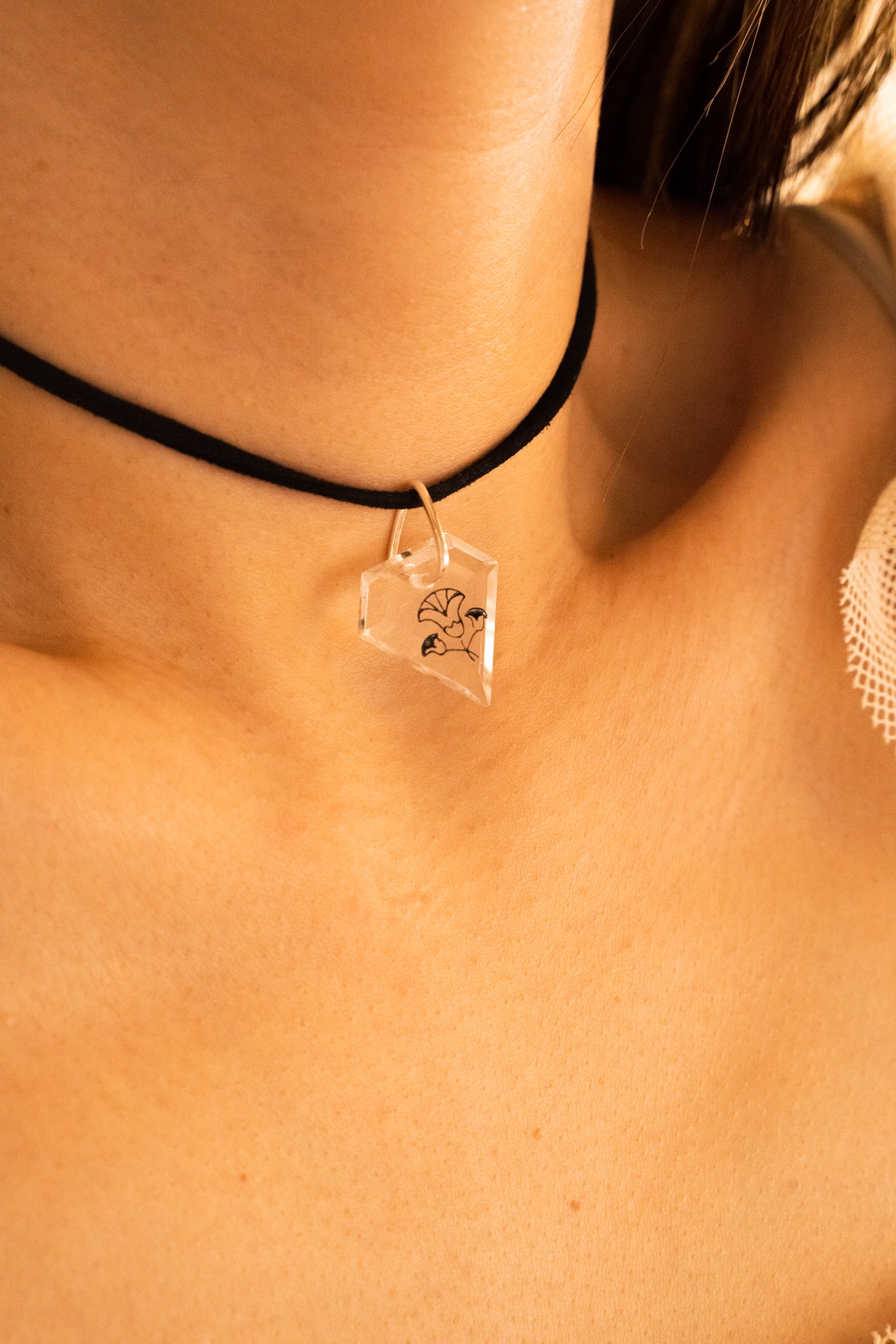 【nanan bijouxxx×StyleReborn】Symbol On Crystal Necklace PU×Silver