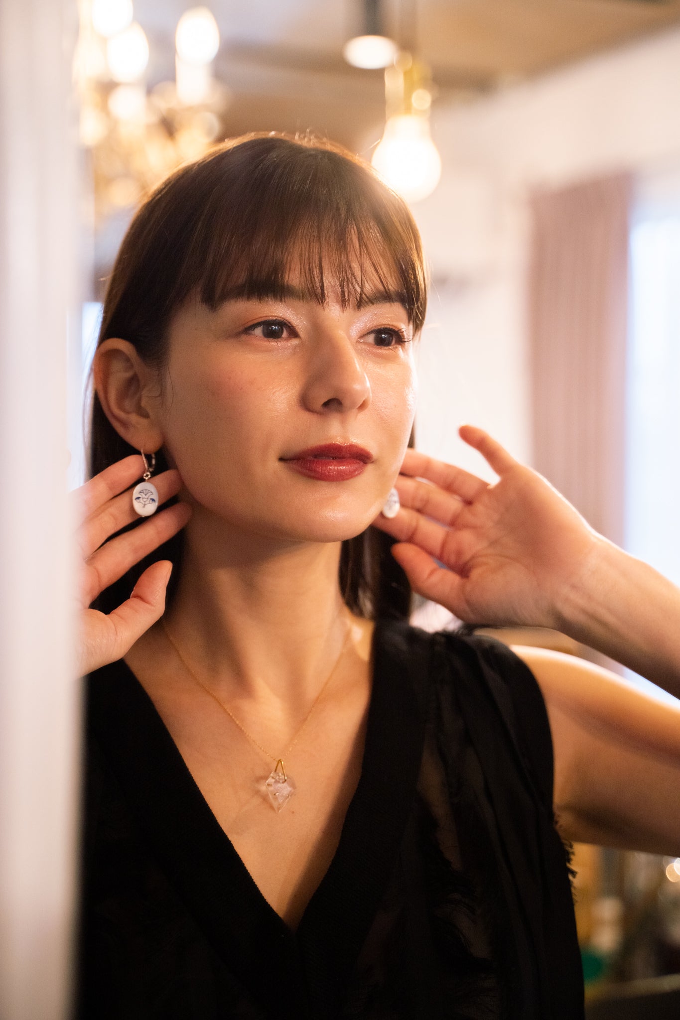 【nanan bijouxxx×StyleReborn】Symbol On Shell Earring Green