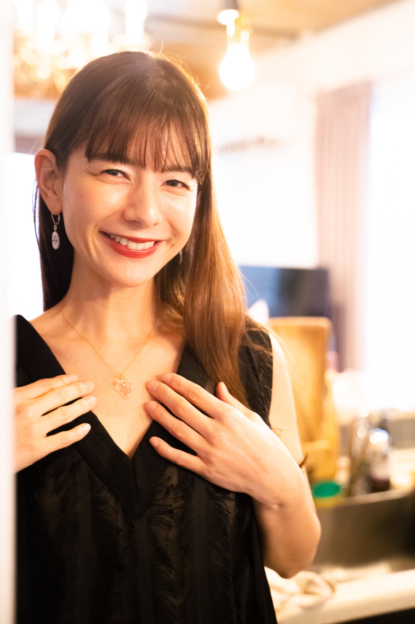 【nanan bijouxxx×StyleReborn】Symbol On Crystal Necklace 14KGF×Gold