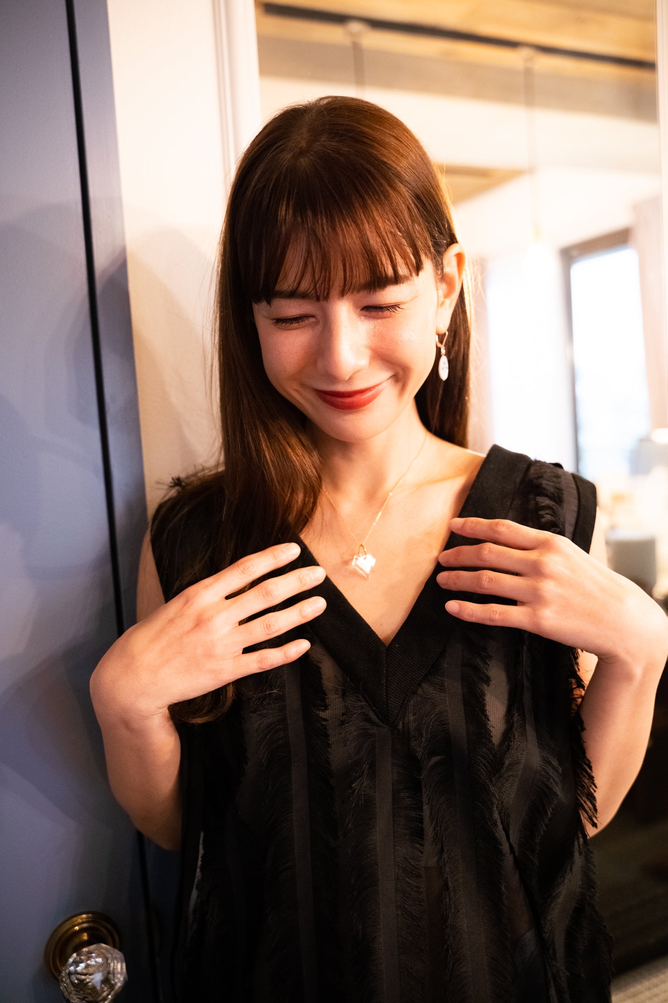 【nanan bijouxxx×StyleReborn】Symbol On Crystal Necklace 14KGF×Gold