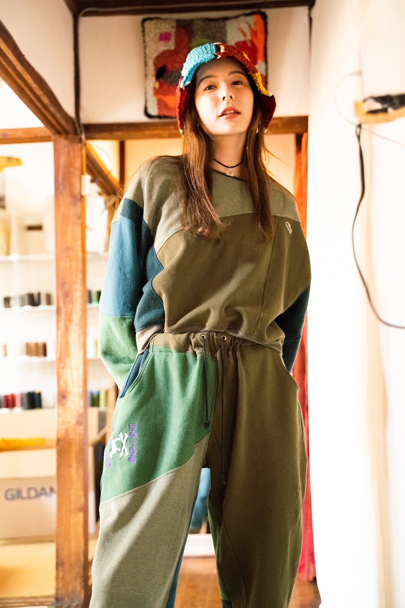 【REMAKEBYK×StyleReborn】Remake Cropped Sweat setup Light Gray