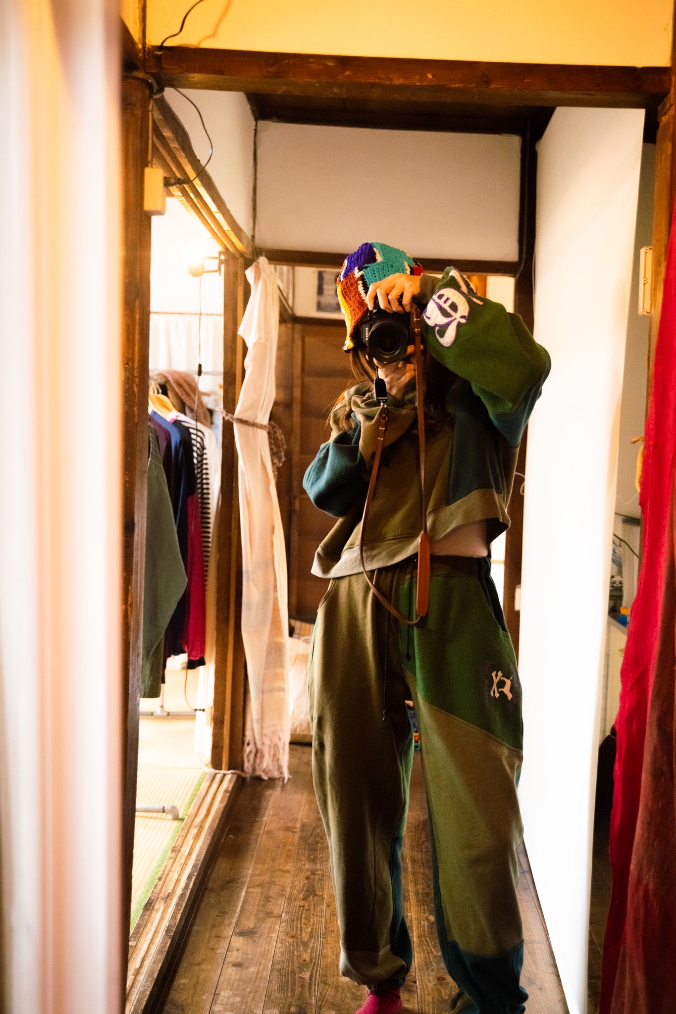 【REMAKEBYK×StyleReborn】Remake Cropped Sweat setup KHAKI