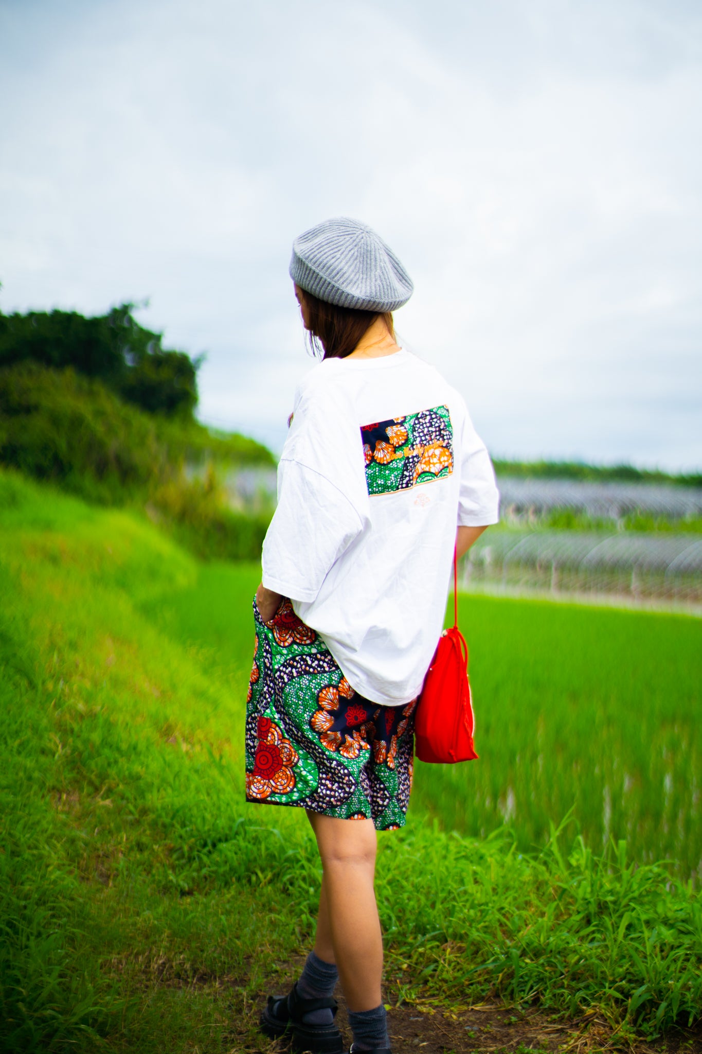 【moyan ecri× StyleReborn】パッチ刺繍 T-Shirt New Blocks Pink