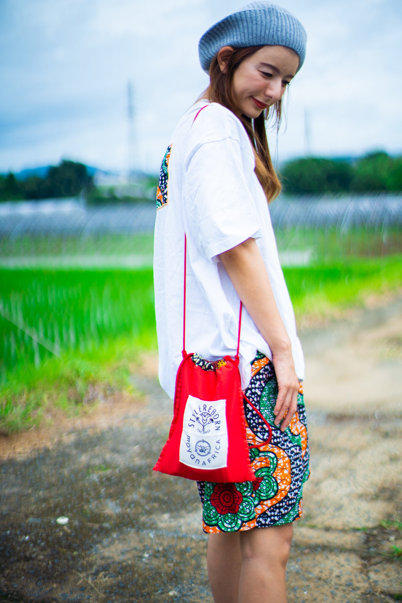 【moyan ecri× StyleReborn】Reversible Padded Mini Bag Helianthus