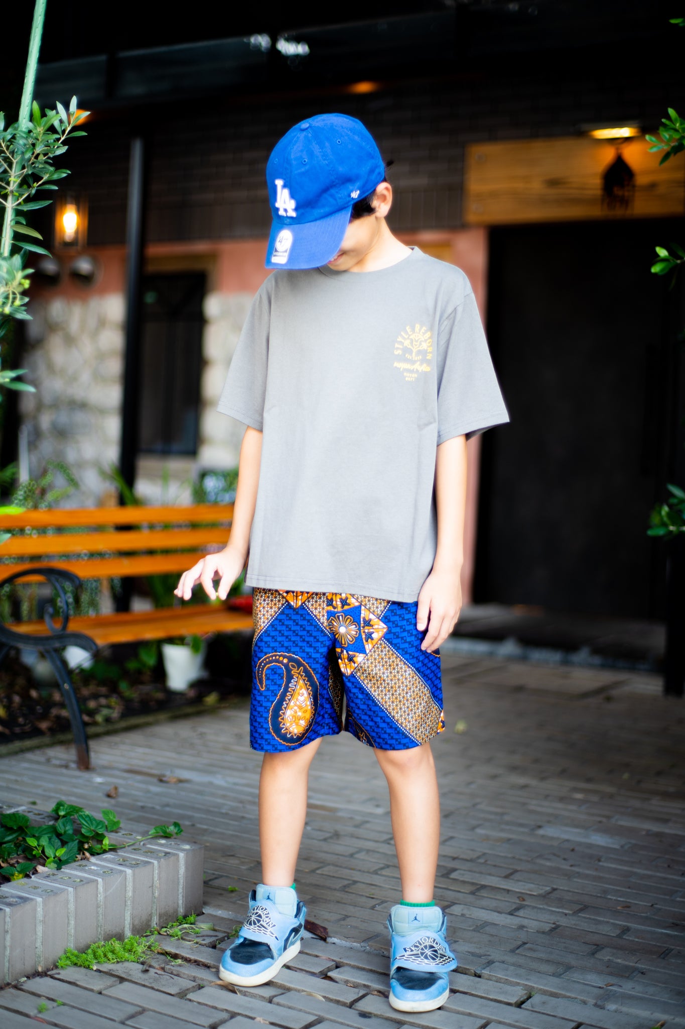 【moyan ecri× StyleReborn】【Kids M-size】パッチ刺繍 T-Shirt Kind of quiet