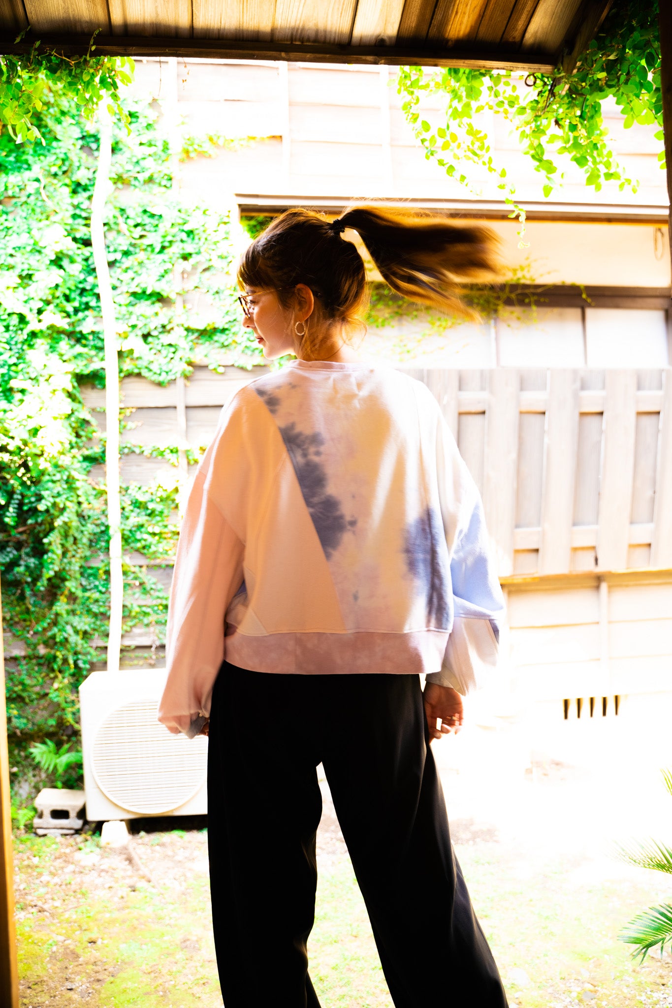 【REMAKEBYK×StyleReborn】Remake Cropped Sweat Pink &Purple Taidai