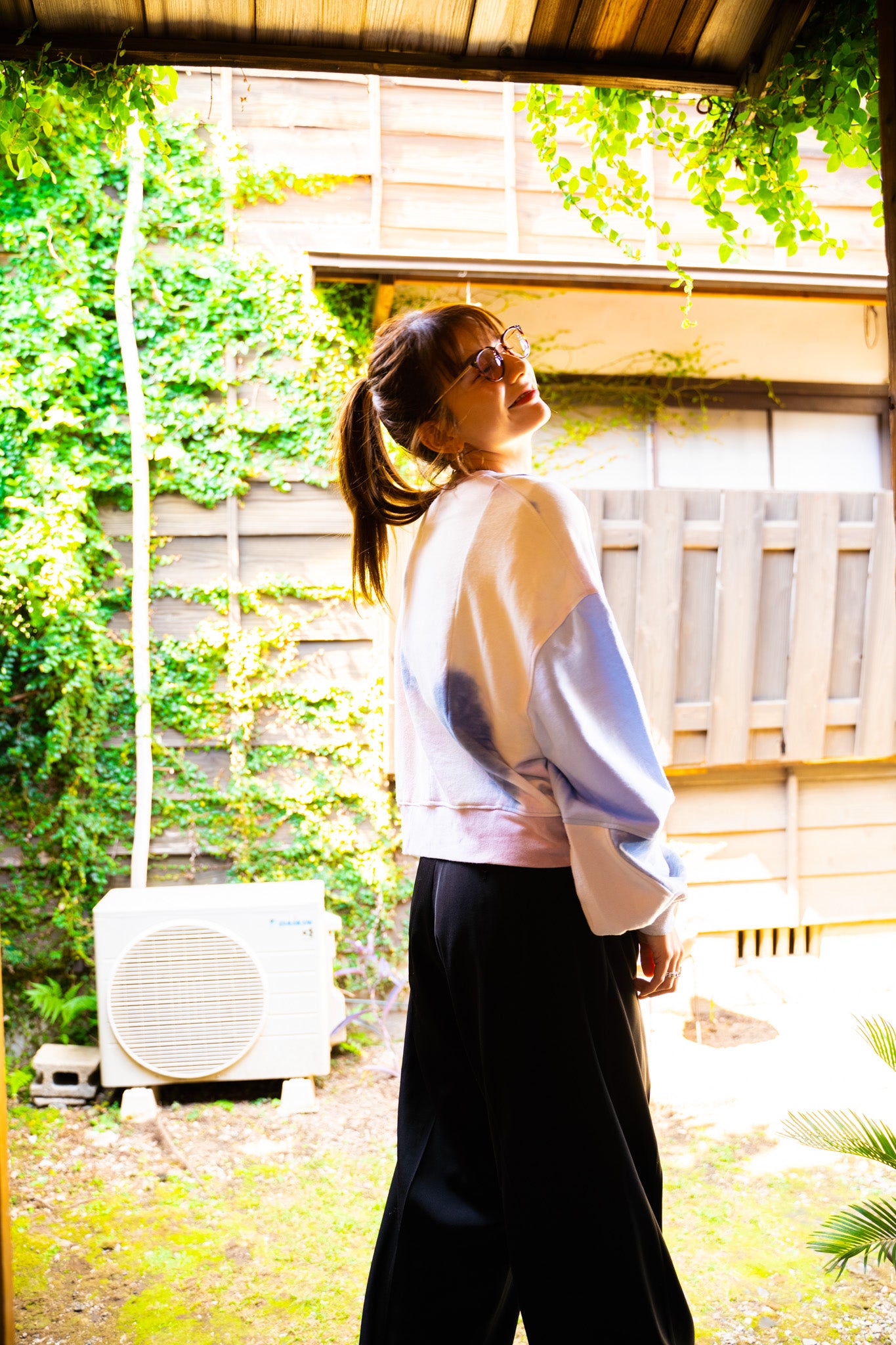 【REMAKEBYK×StyleReborn】Remake Cropped Sweat Pink &Purple Taidai