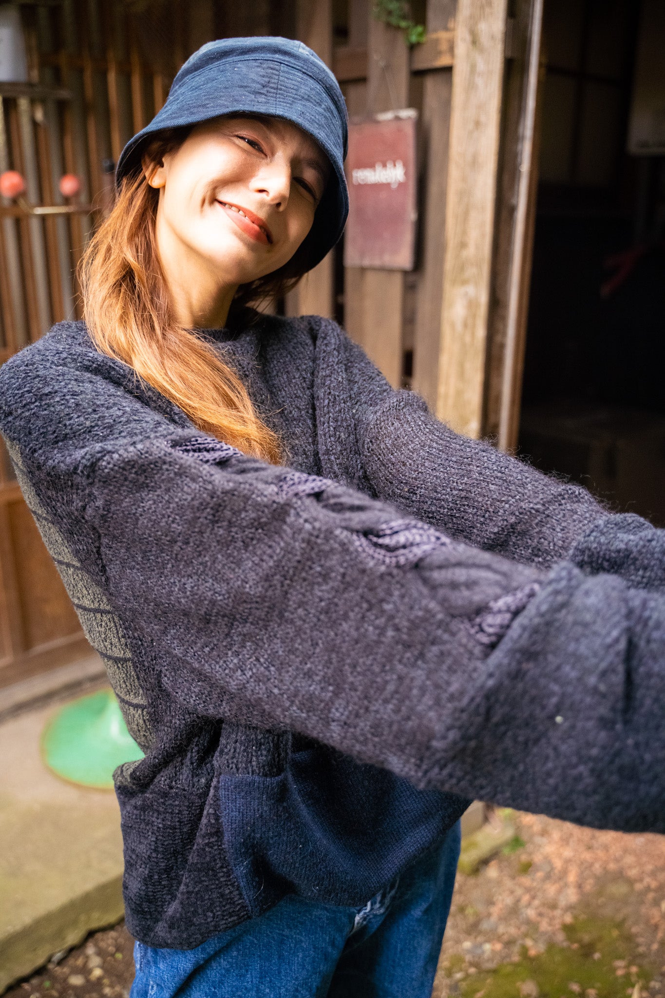 【REMAKEBYK×StyleReborn】Remake Cropped Knit Sweater Black