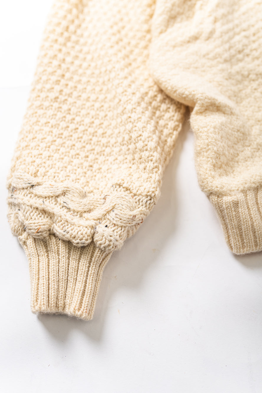 【REMAKEBYK×StyleReborn】Remake Long Fisherman Knit Sweater Ecru×Beige