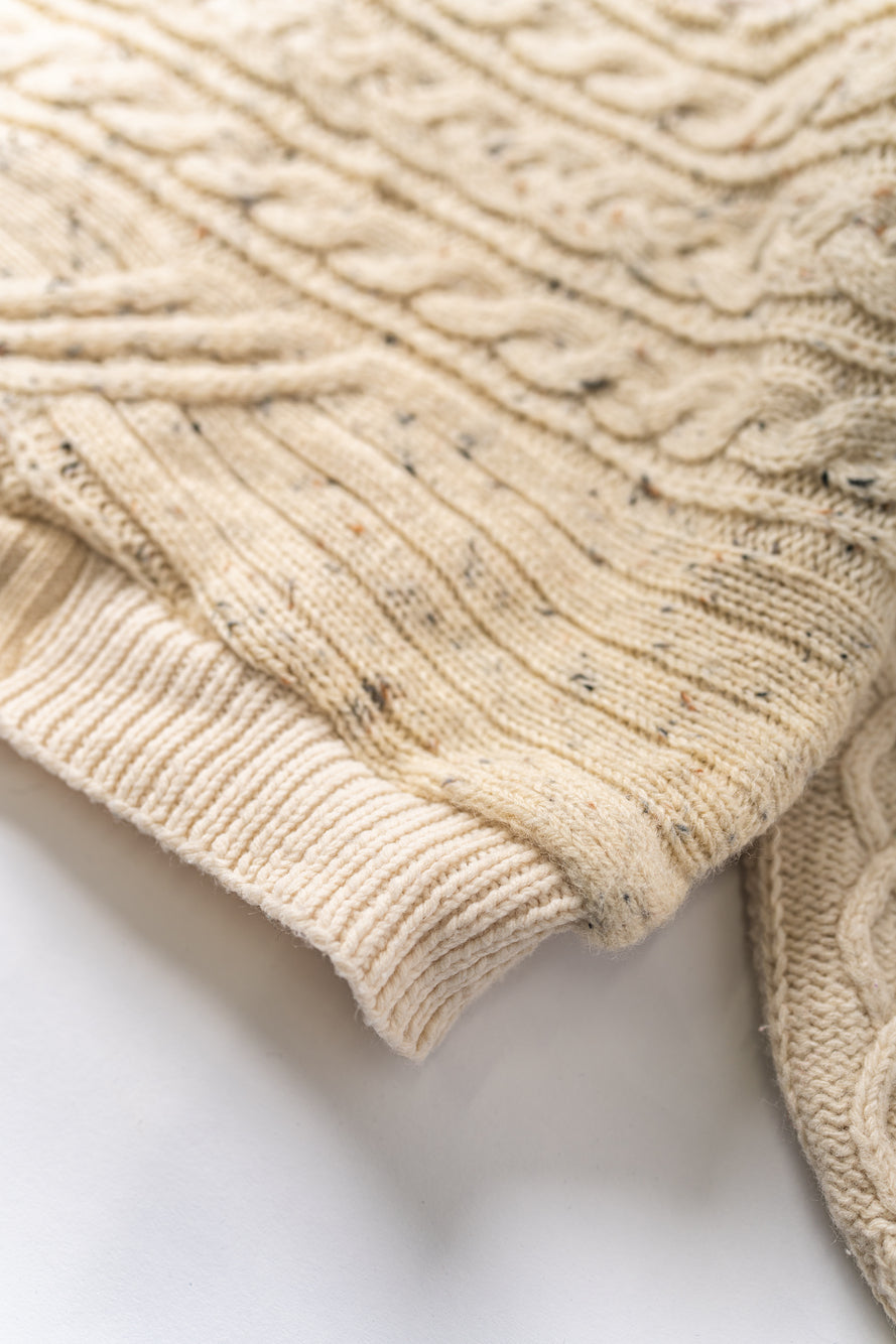 【REMAKEBYK×StyleReborn】Remake Long Fisherman Knit Sweater Ecru×Beige