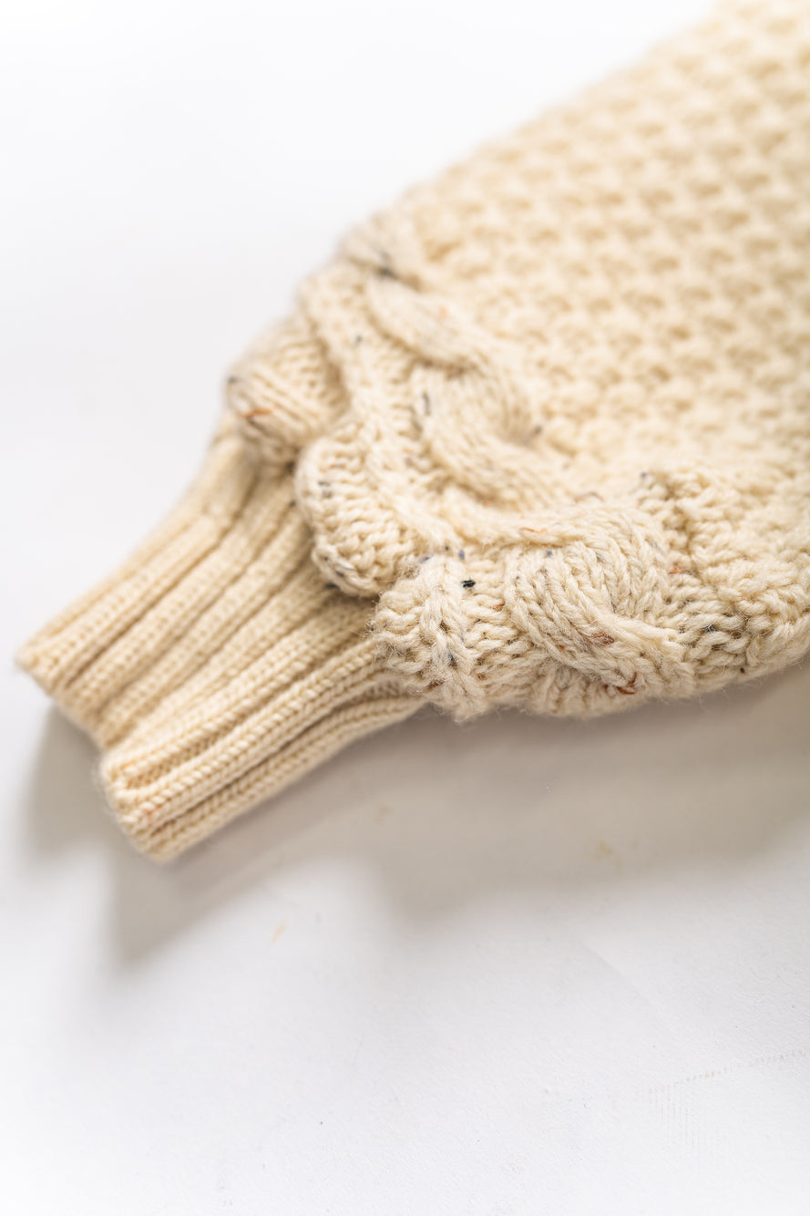 【REMAKEBYK×StyleReborn】Remake Long Fisherman Knit Sweater Ecru×Beige