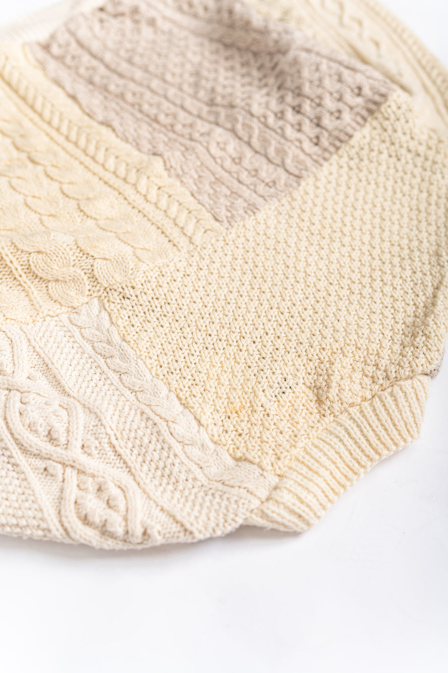 【REMAKEBYK×StyleReborn】Remake Long Fisherman Knit Sweater Ecru×Beige