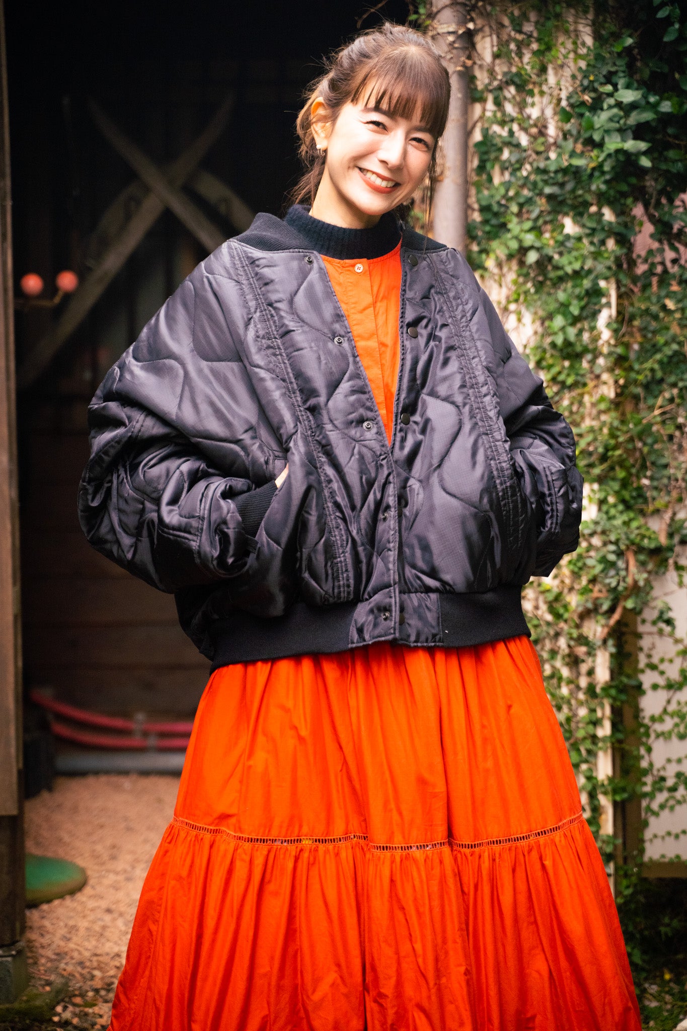 【REMAKEBYK×StyleReborn】Remake Quilting Stadium Jumper Black