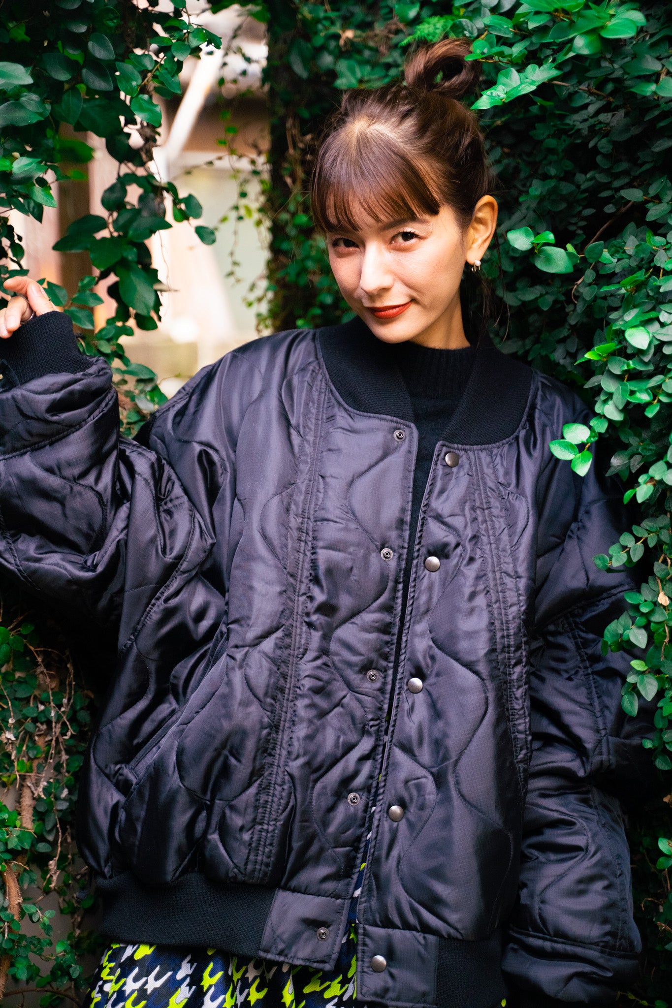 【REMAKEBYK×StyleReborn】Remake Quilting Stadium Jumper Black