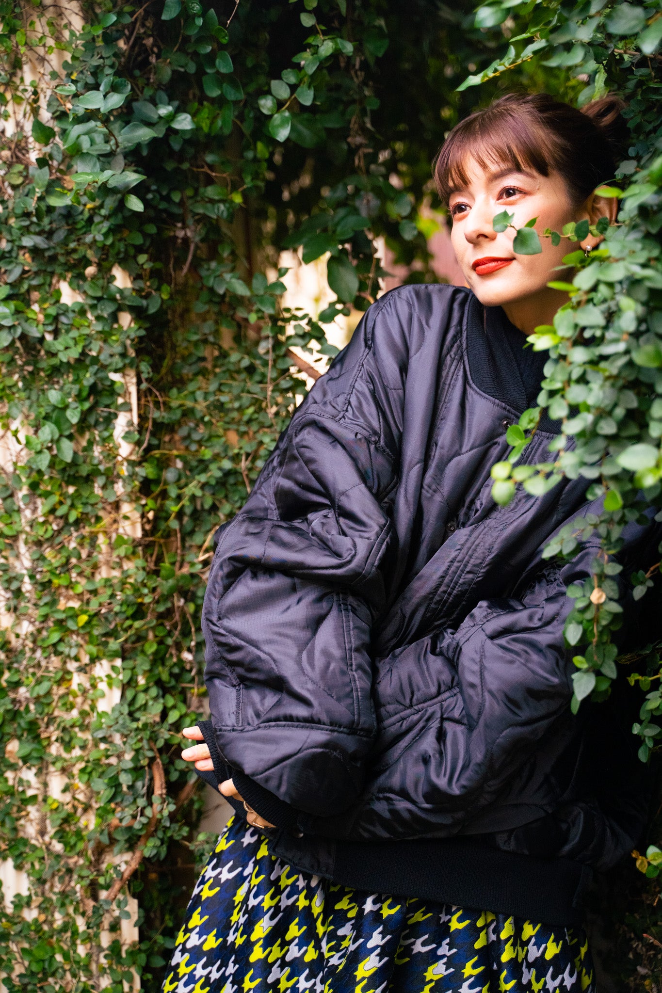 【REMAKEBYK×StyleReborn】Remake Quilting Stadium Jumper Black