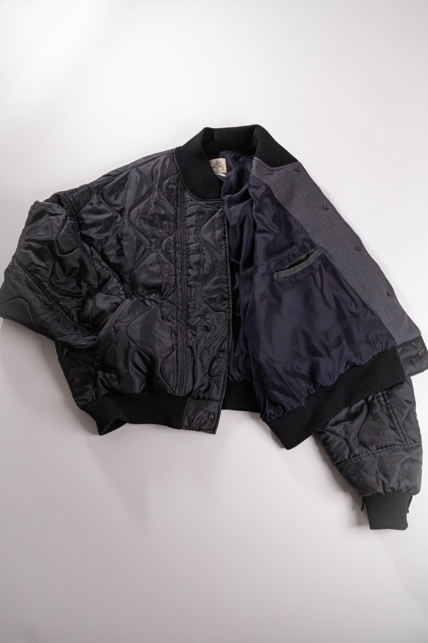 【REMAKEBYK×StyleReborn】Remake Quilting Stadium Jumper Black