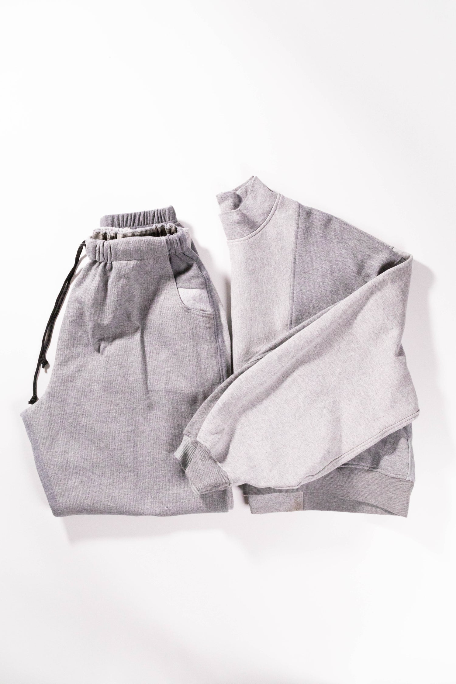 【REMAKEBYK×StyleReborn】Remake Cropped Sweat setup Light Gray