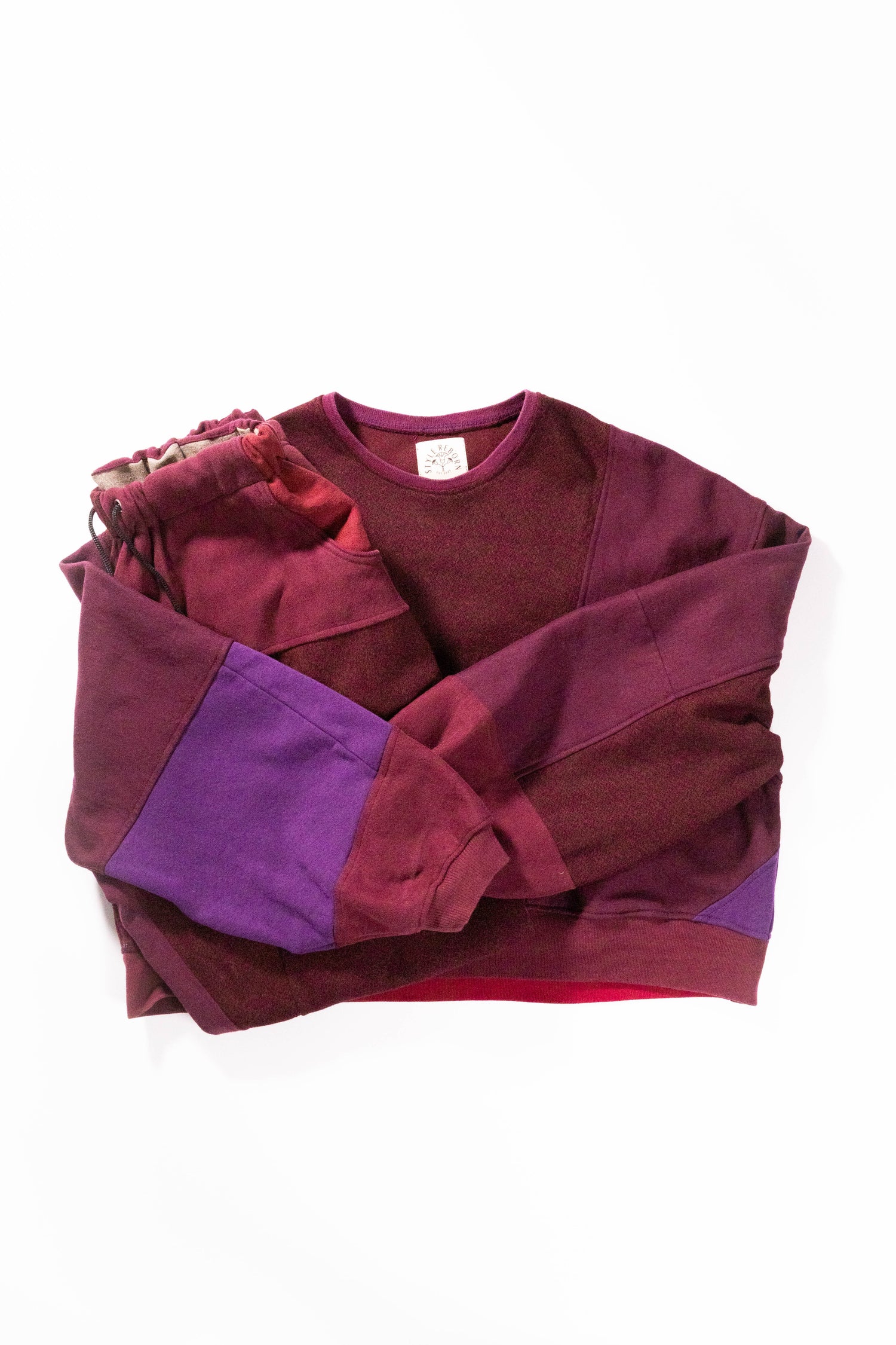【REMAKEBYK×StyleReborn】Remake Cropped Sweat setup Red