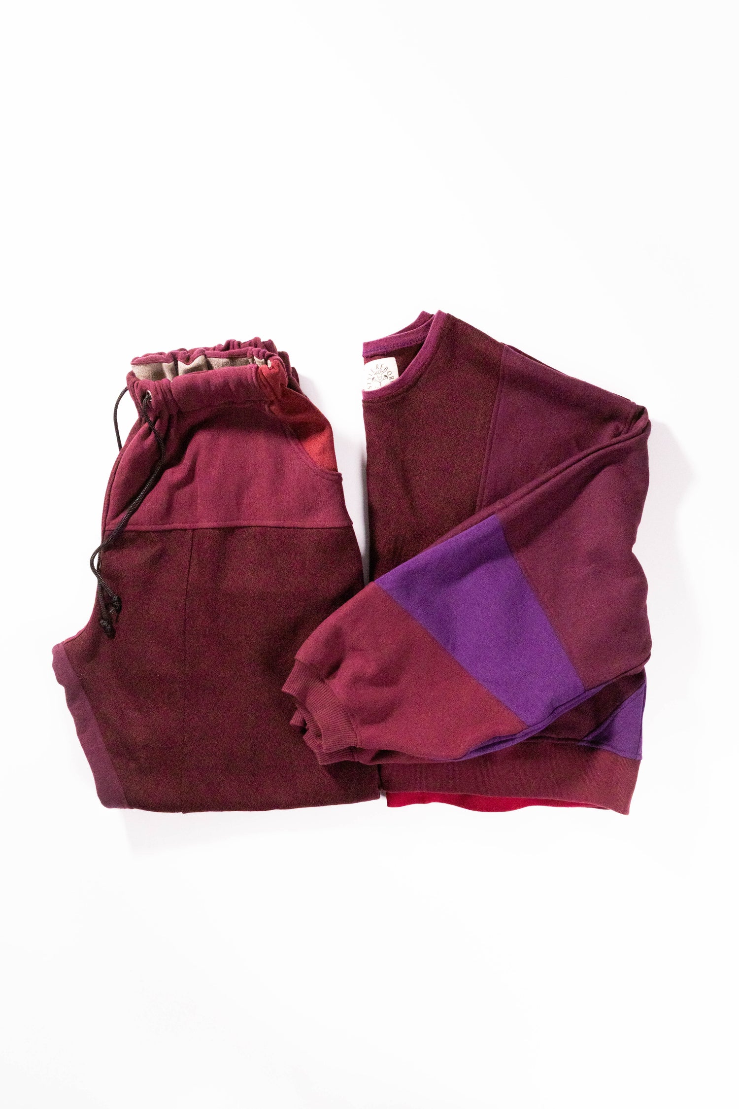 【REMAKEBYK×StyleReborn】Remake Cropped Sweat setup Red