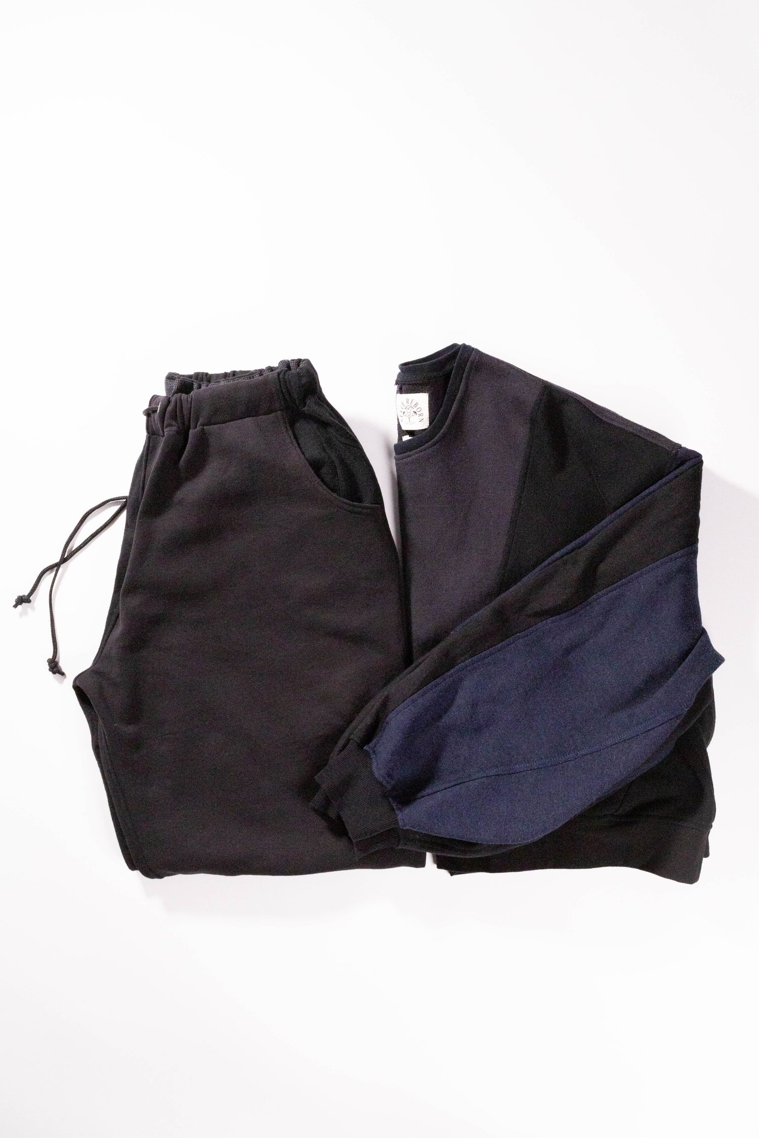 【REMAKEBYK×StyleReborn】Remake Cropped Sweat setup Black