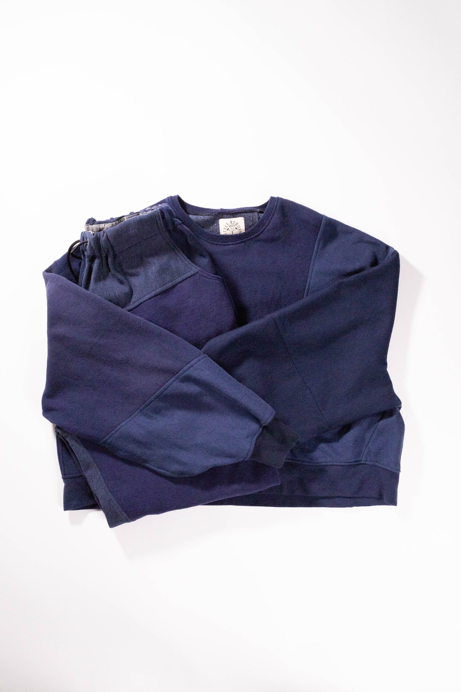 【REMAKEBYK×StyleReborn】Remake Cropped Sweat setup Navy