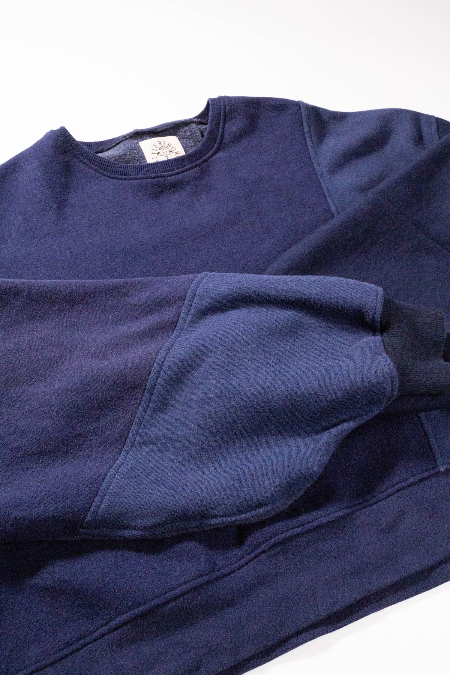 【REMAKEBYK×StyleReborn】Remake Cropped Sweat setup Navy