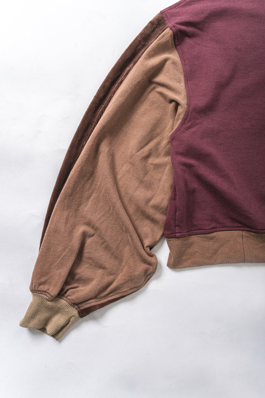 【REMAKEBYK×StyleReborn】Remake Cropped Sweat Brown×Purple