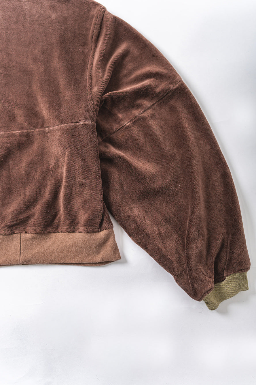 【REMAKEBYK×StyleReborn】Remake Cropped Sweat Brown×Purple