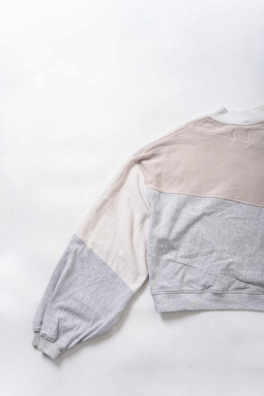 【REMAKEBYK×StyleReborn】Remake Cropped Sweat White×Gray