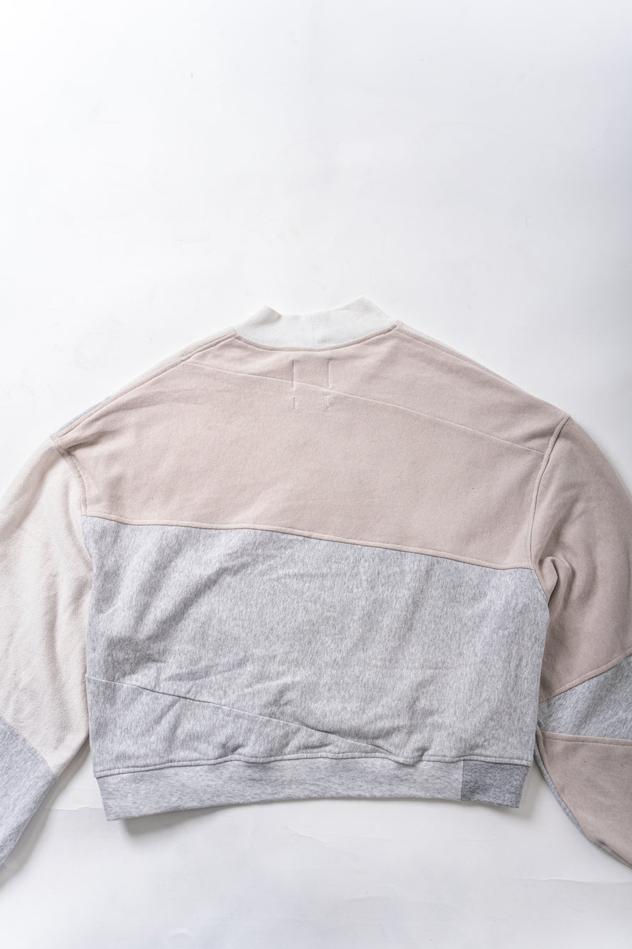 【REMAKEBYK×StyleReborn】Remake Cropped Sweat White×Gray