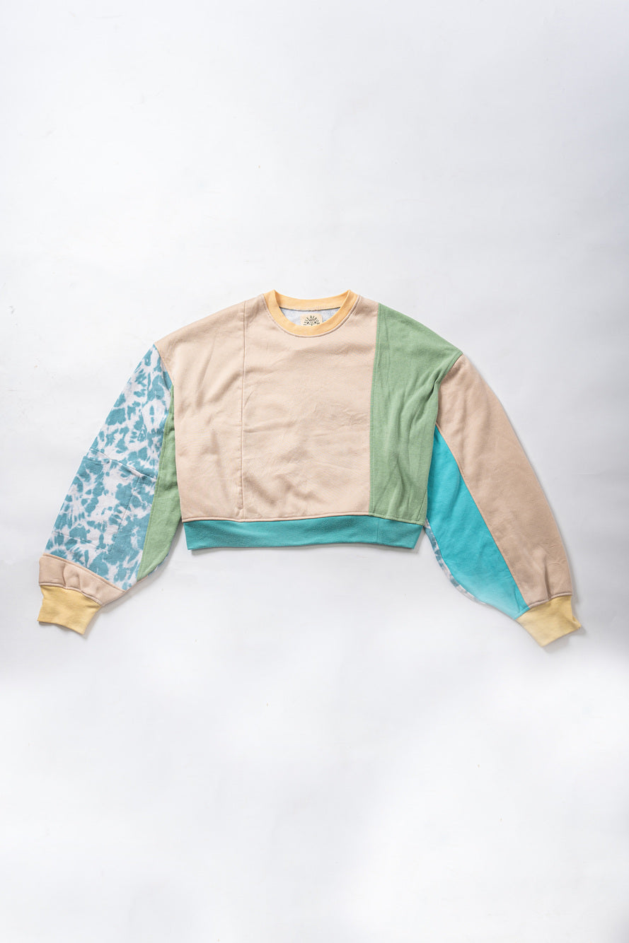 【REMAKEBYK×StyleReborn】Remake Cropped Sweat Green Taidai