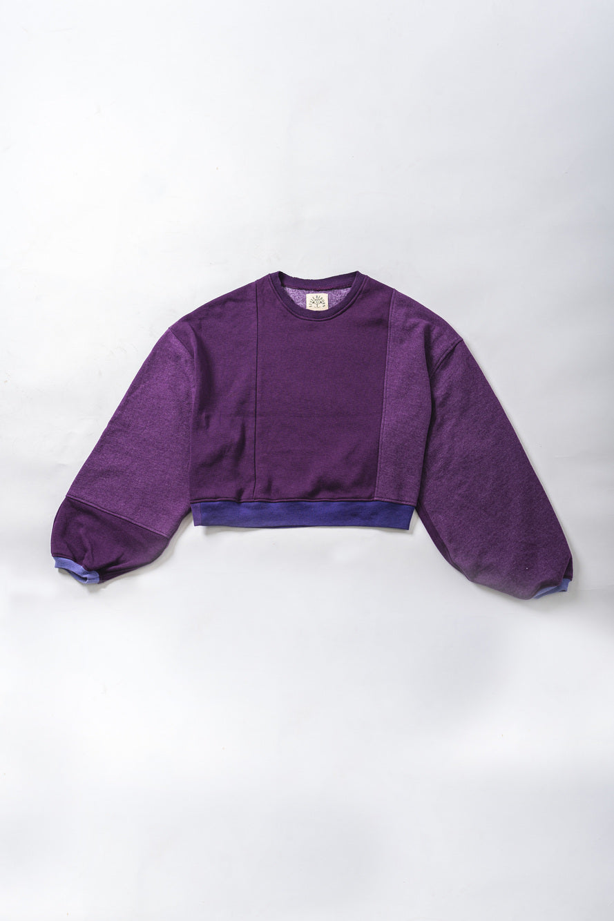 【REMAKEBYK×StyleReborn】Remake Cropped Sweat Purple