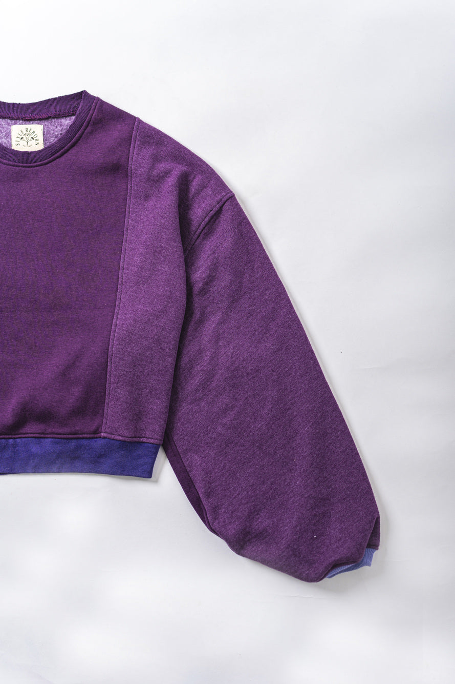 【REMAKEBYK×StyleReborn】Remake Cropped Sweat Purple