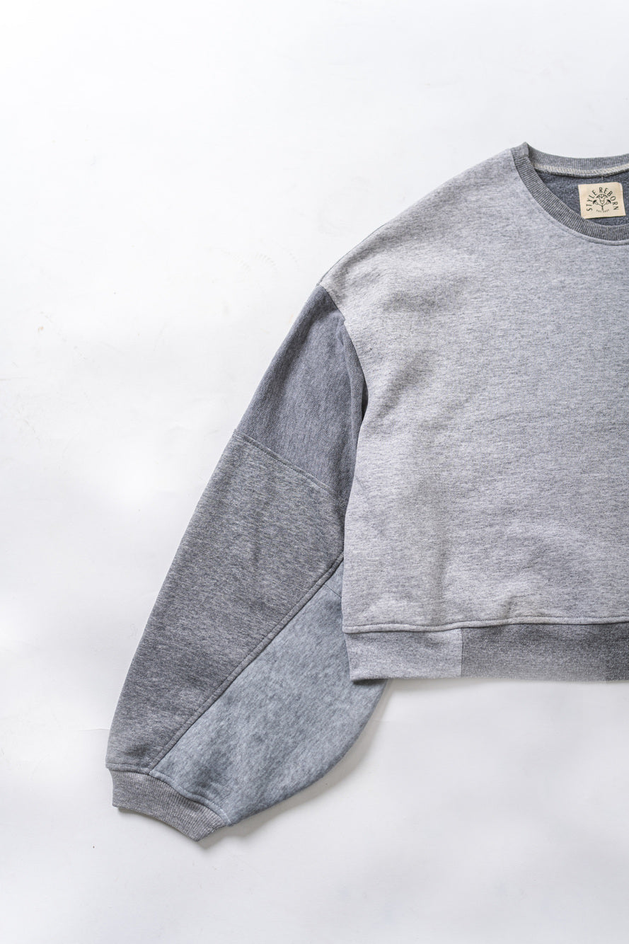 【REMAKEBYK×StyleReborn】Remake Cropped Sweat Gray