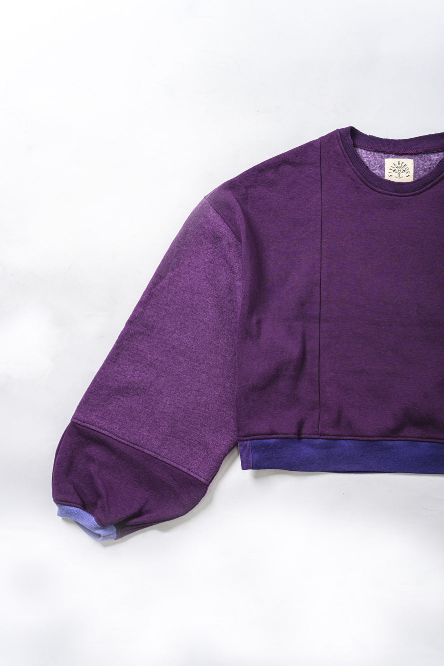 【REMAKEBYK×StyleReborn】Remake Cropped Sweat Purple