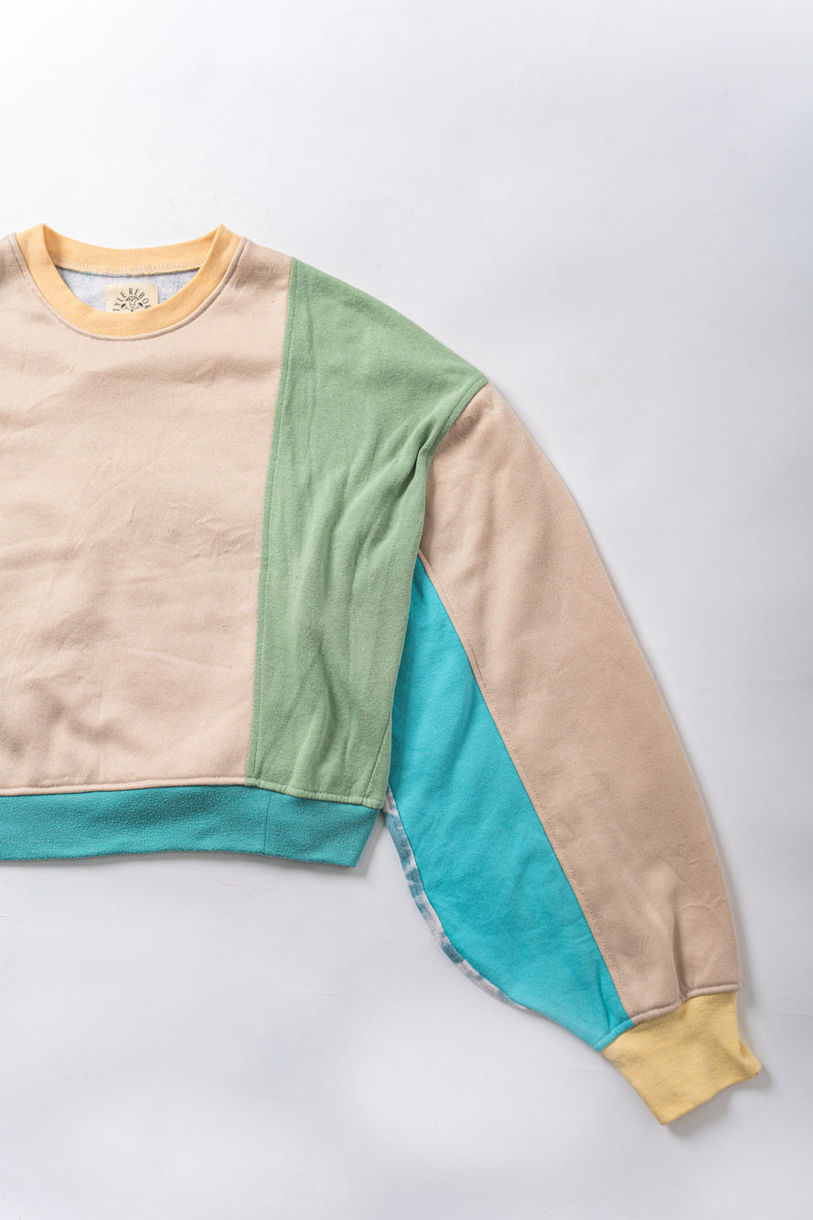 【REMAKEBYK×StyleReborn】Remake Cropped Sweat Green Taidai