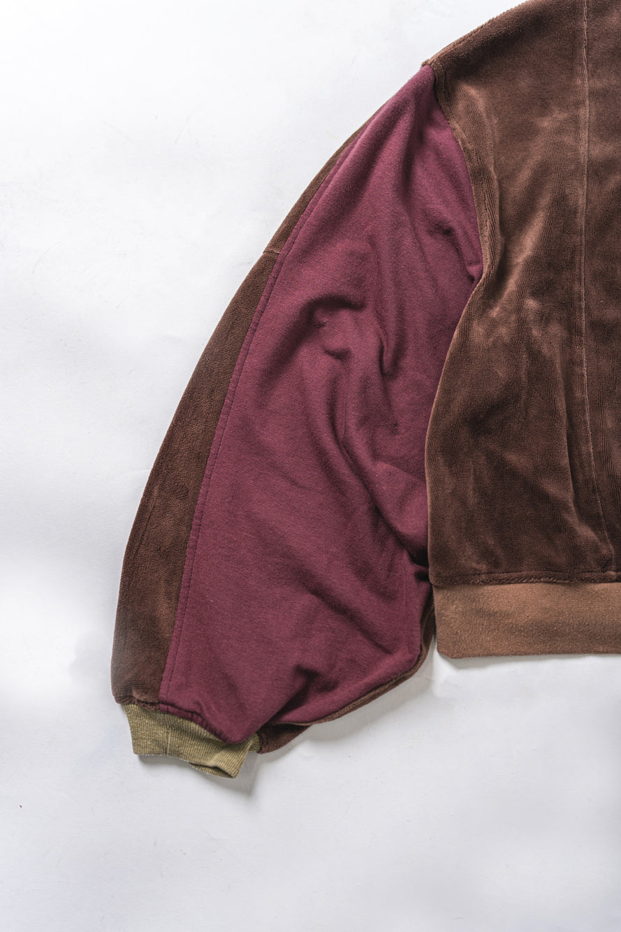 【REMAKEBYK×StyleReborn】Remake Cropped Sweat Brown×Purple