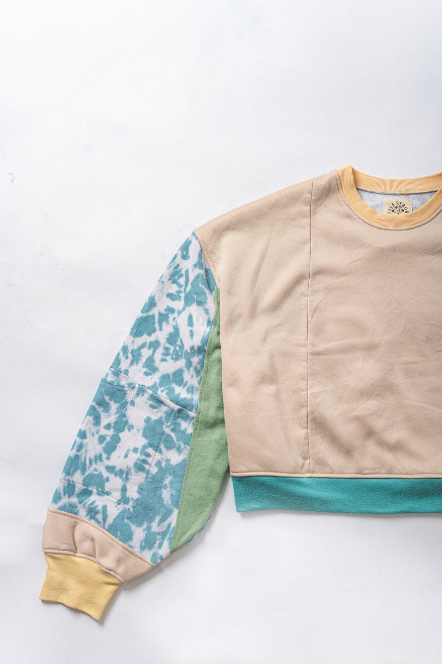 【REMAKEBYK×StyleReborn】Remake Cropped Sweat Green Taidai