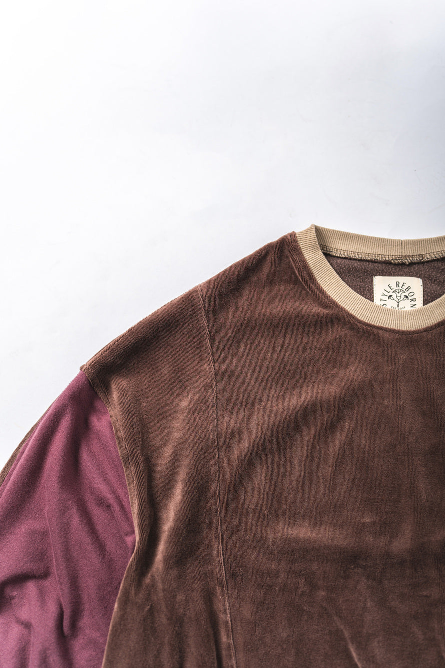 【REMAKEBYK×StyleReborn】Remake Cropped Sweat Brown×Purple